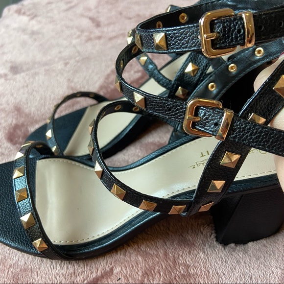 Miss Selfridge Black Studded Chunky Gladiator Sandals 8.5 - Picture 2 of 7